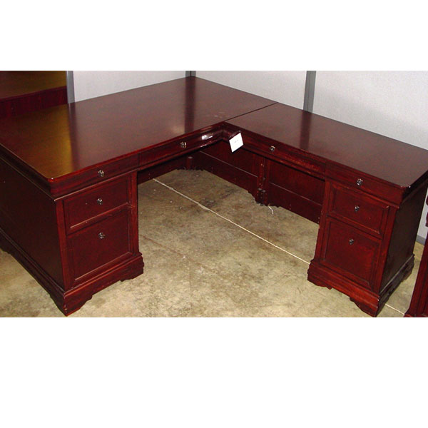 Traditional Wood L Shape Desk Hunter Office Furniture